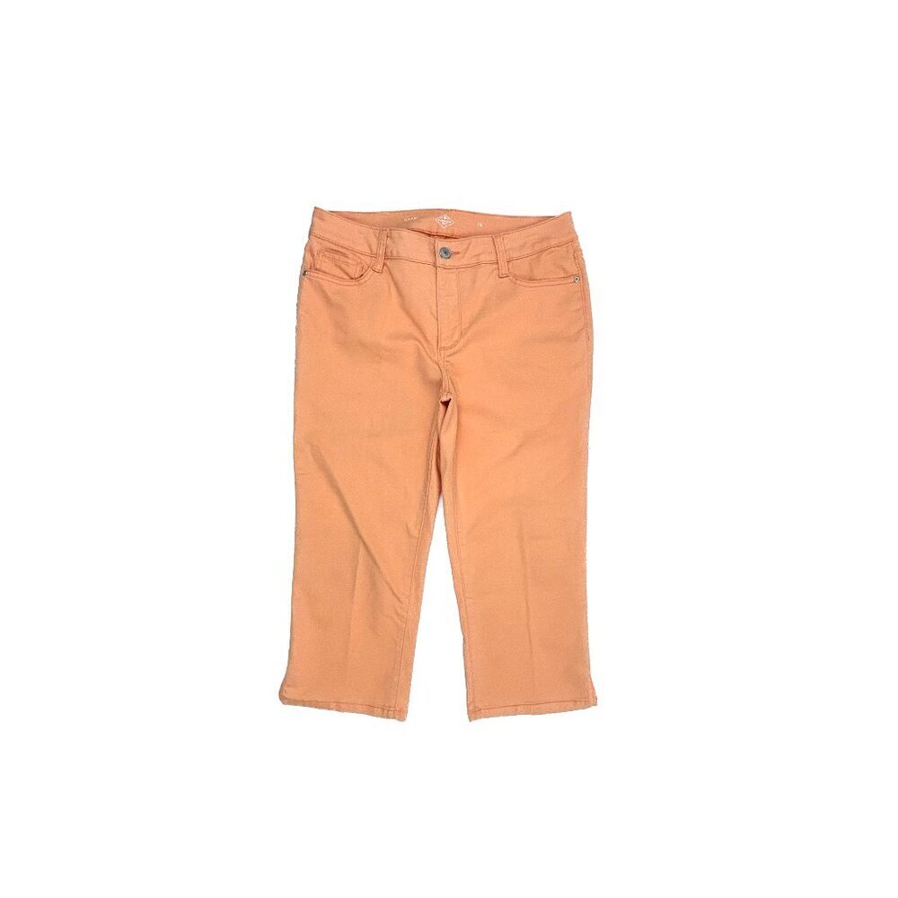 St.‎ John's Bay Capri Women's size 12 Orange Denim Jeans